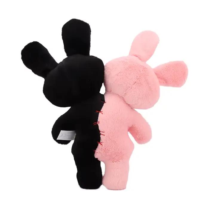 Lapin en peluche tête de mort à double tête pour enfants