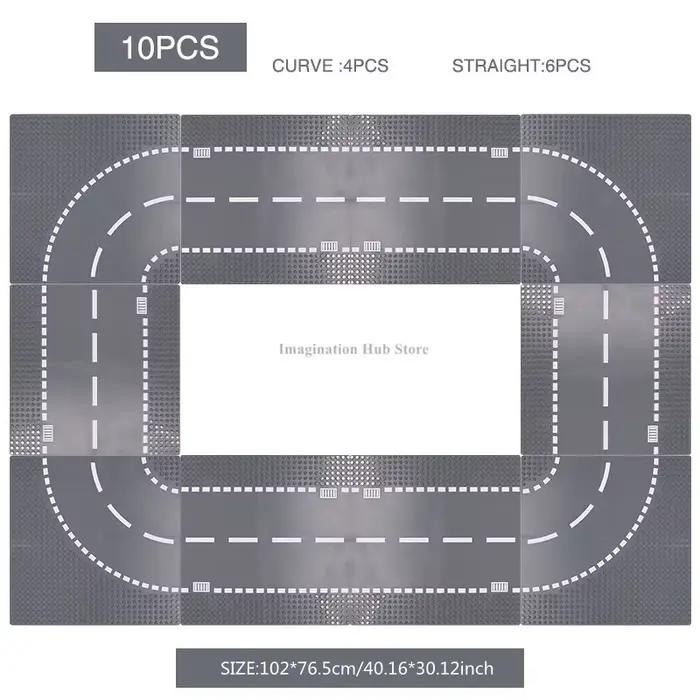 Lot de 4 Plaques de Base pour Scènes Urbaines, Plaques de Base Classiques pour Blocs de Construction, Accessoires MOC DIY pour Scènes de Ville