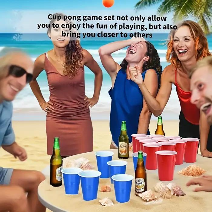 24 gobelets de jeu Beer Pong pour jeux de boisson en plein air, fêtes de camping, fournitures de jeu de bar de Noël, jeux de loisirs en plein air