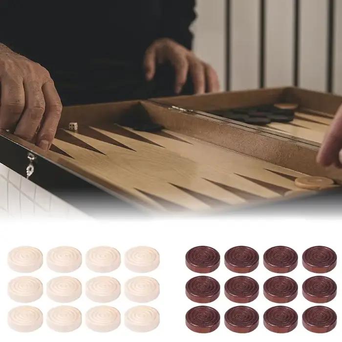 24 pièces/ensemble de pions ronds en bois pour jeux de société