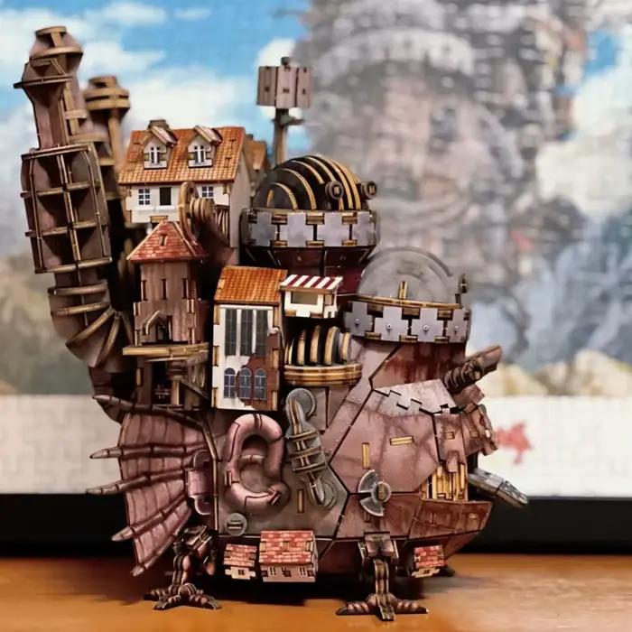 Modèle de château Mobile 3D en bois