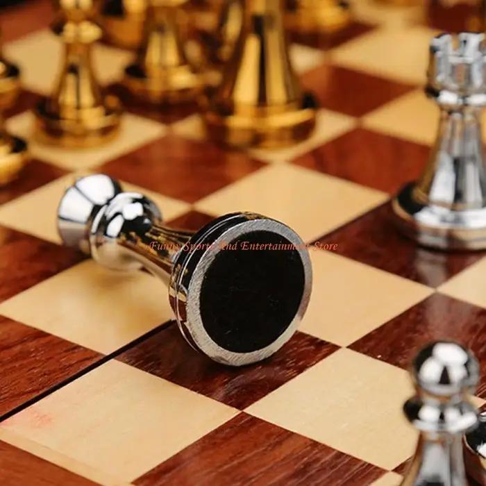 C4DE jeu d'échecs artisanal, jeu société, jeu d'échecs en bois pliable délicat