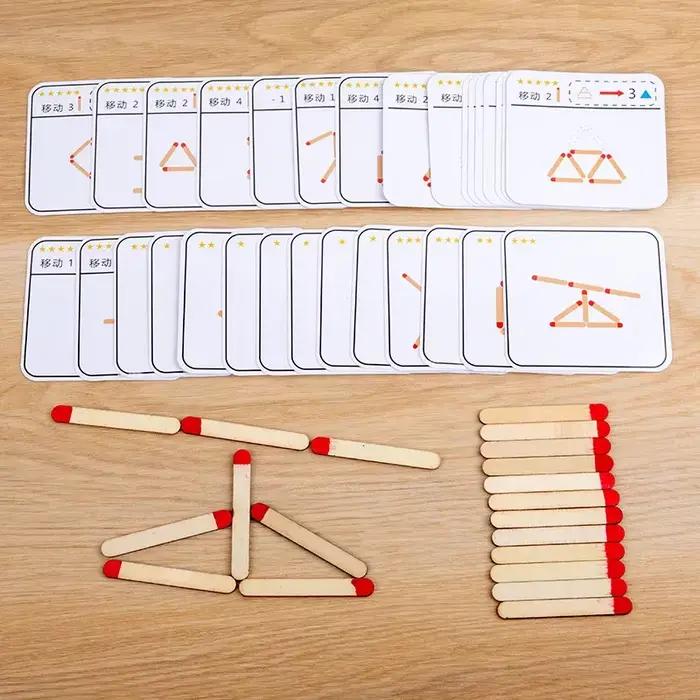 Montessori Matches Puzzles Jeu Jouets en Bois pour Enfants