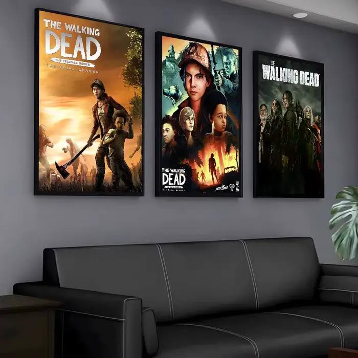 Affiche de saison Game The Walking Dead, impression d'art mural collant, imperméable, décor esthétique pour la maison, le salon, le Bar