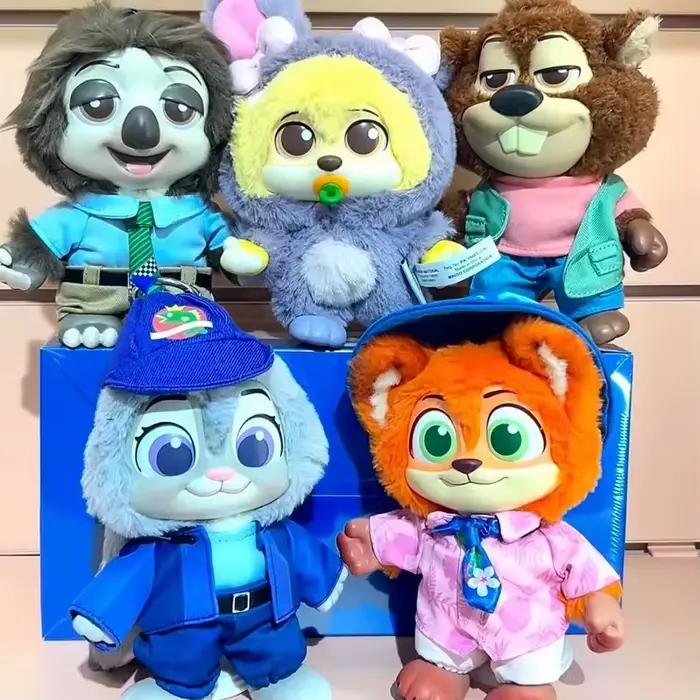 Boîte surprise de figurines en peluche des habitants de Zootopia Disney avec disque vinyle | Figurine de collection