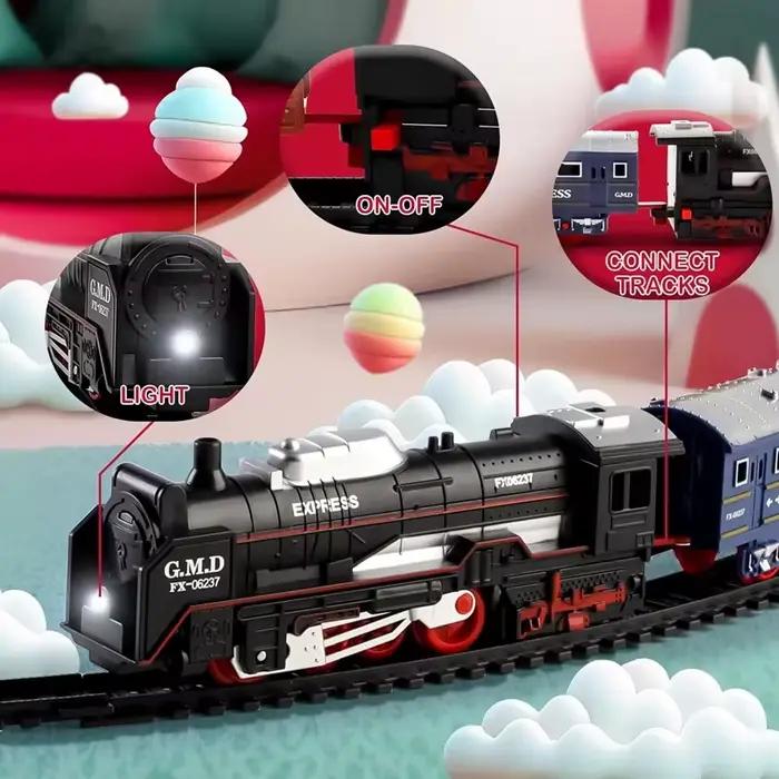 Ensemble de Train de fret électrique classique avec éclairage