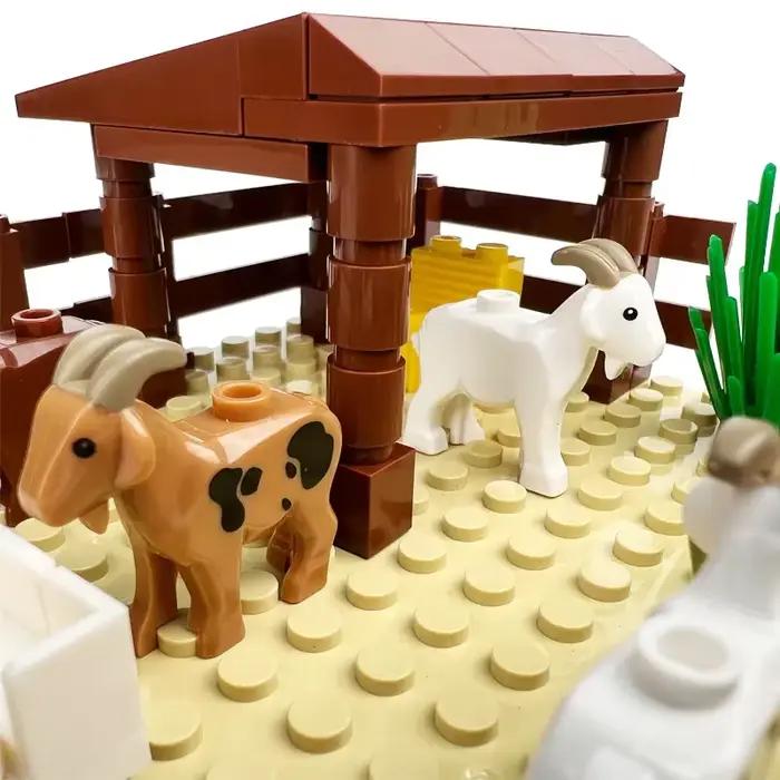 Scènes de blocs de construction de rancho d'animaux amusants