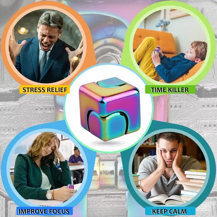 Alliage Cube Spinner doigt Gyroscope Fidget Anti-Stress jouets adulte bureau maison voyage Portable soulagement du Stres