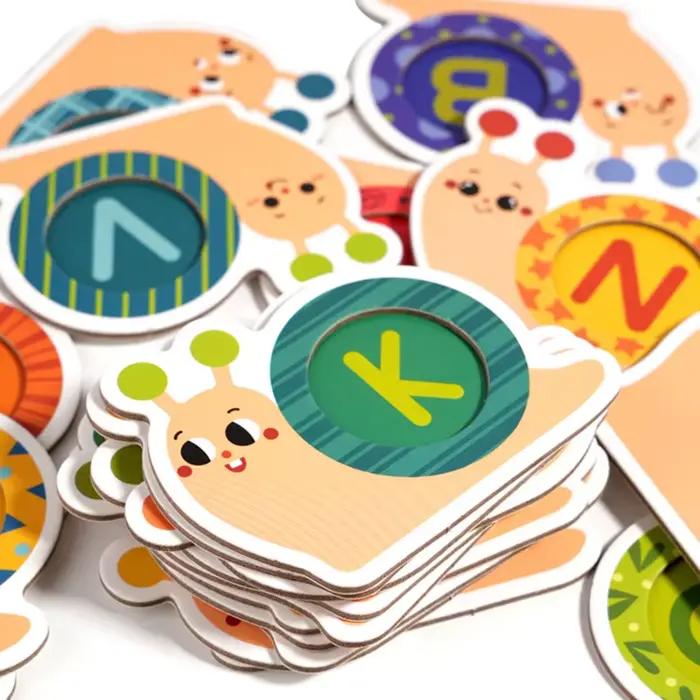 Lettre d'escargot Cognition mot orthographe carte assortie lettres d'animaux éducation apprentissage jouets éducatifs pour enfants jeu de Table