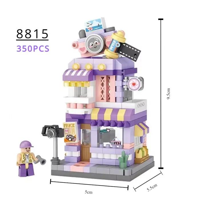 LOZ blocs idées amusantes Mini magasin de rue jouet petite fleur Pisa boutique Brinquedos MOC maison de ville briques de construction de nourriture cadeaux pour filles
