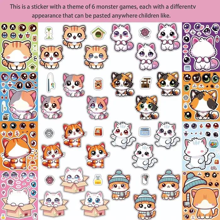 Autocollants Puzzle chat dessin animé Kawaii