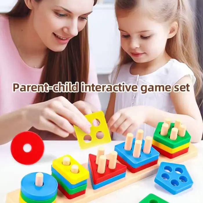Ensemble de jouets de blocs à assembler de formes géométriques | Jouet éducatif précoce pour nourrissons de 0 à 3 ans |