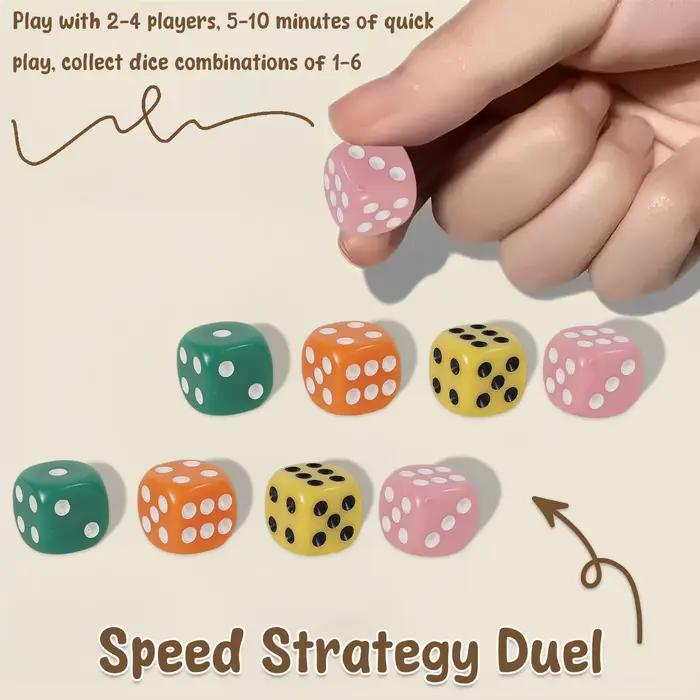 Jeu de dés rapide pour 2/4/6 joueurs, divers jeux amusants pour 4 joueurs, jeu de dés familial avec boîte pour fête de voyage et jeu de nuit
