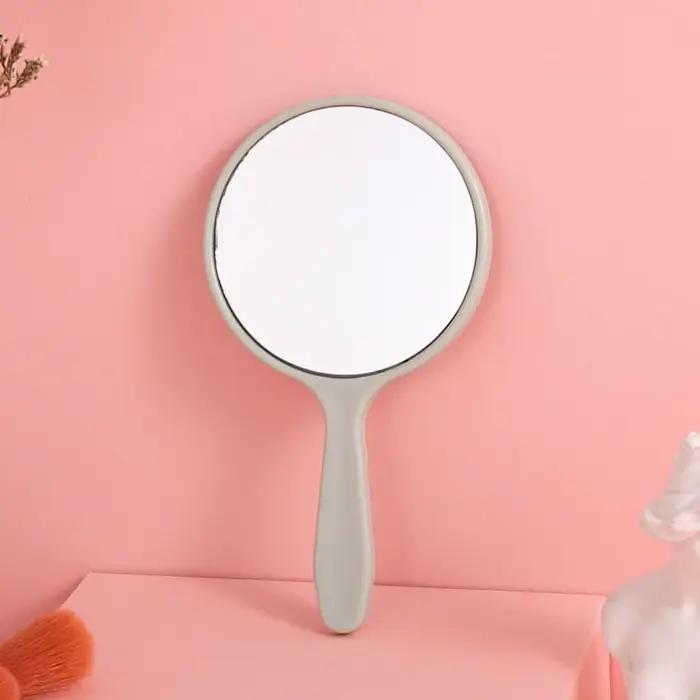 Miroir de maquillage créatif à faire soi-même, petit miroir rond Anti-chute avec poignée, miroir Portable pour la maison