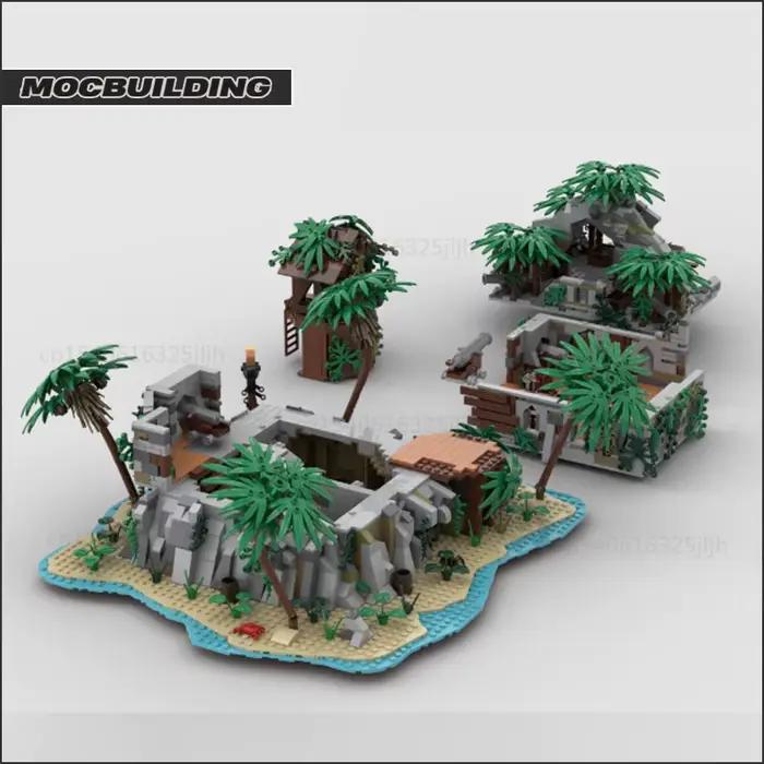Blocs de construction Moc l'île film Rock Architecture technologie briques bricolage modèle d'assemblage Collection créative jouets cadeaux de noël