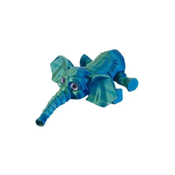 Figurine d'éléphant imprimée en 3D multiple articulations en plastique finition polie pour décoration maison et cadeaux d'anniversaire ou de Noël