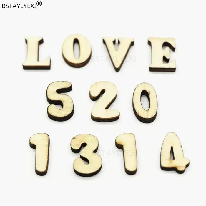 Décoration murale en bois 208 pièces lettres et chiffres BSTAYLYEXI pour maison et jardin lettres et chiffres en bois artisanat d'art décoration intérieure lettres et chiffres en bois pour personnaliser lettres et chiffres en bois pour décoration de maison