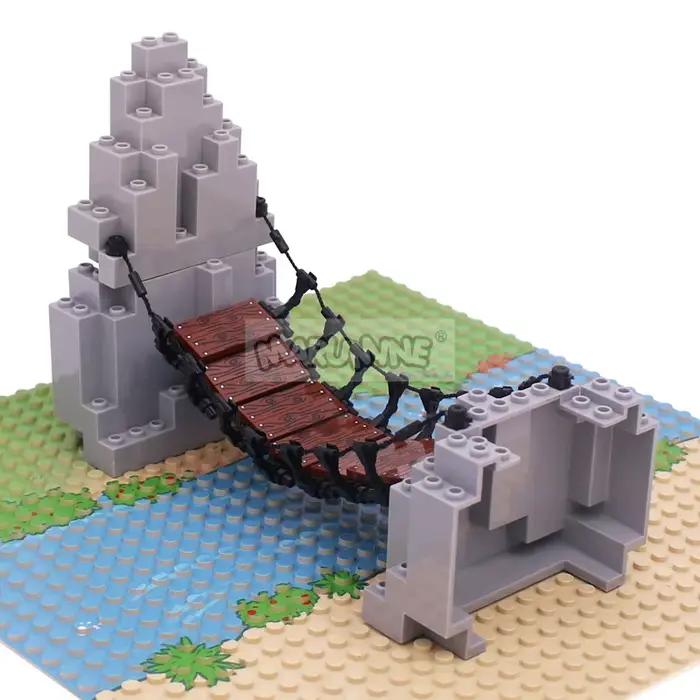 Marmine MOC blocs pont à tirage ensemble montagne Jungle forêt Construction briques