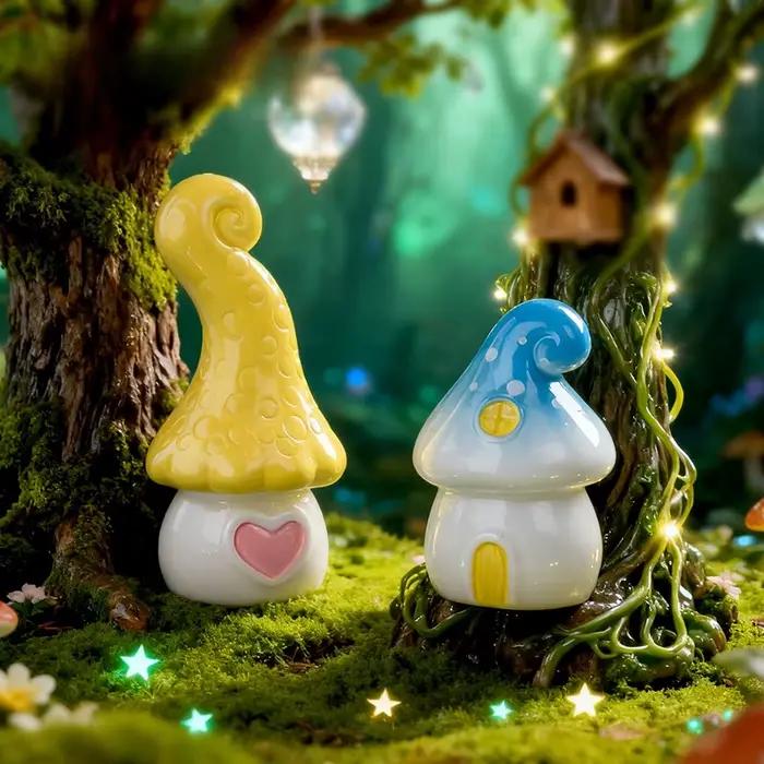 20 pièces Mini maison de champignon chalet bricolage jouet artisanat Figure mousse Terrarium fée jardin ornement