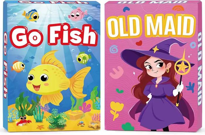Jeux de cartes 2 en 1 pour enfants : jeu de cartes Go Fish