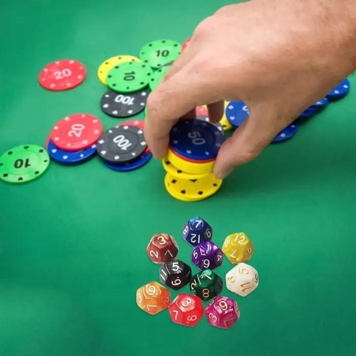 H8WC 10 pièces acrylique D12 dés mathématiques jeux jeu de société bricolage dés de jeu