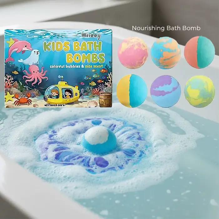 Bombes de bain colorées pour enfants, boules effervescentes colorées pour le bain, coffret cadeau pour enfants, divertissement dans la baignoire, cadeau de vacances relaxant, jouets pour enfants et to