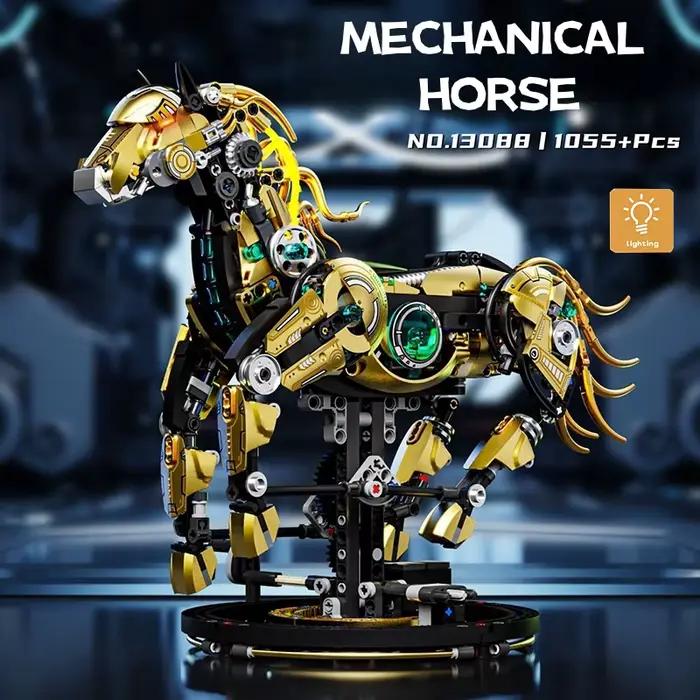 Ensemble de blocs de Construction d'animaux cheval mécanique 2025