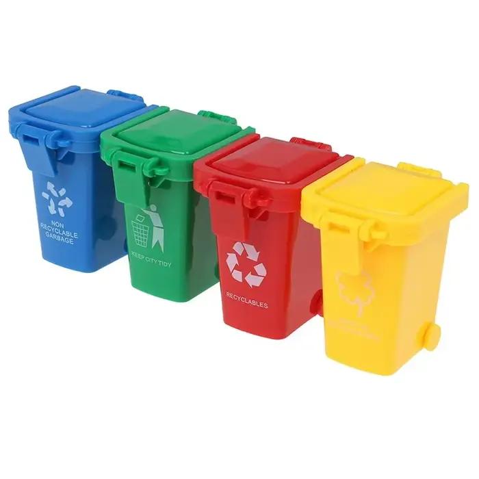 4 pièces Simulation 1:12 maison de poupée Mini poubelle jouet camion