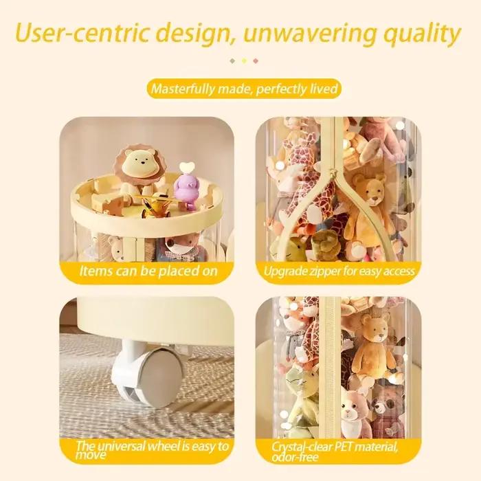 Boîte de rangement transparente pour poupées, jouet en peluche, tube de rangement pour jouets, bacs à fermeture éclair, organisateur de jouets pour enfants, cadeau de Noël pour enfants, rangement de jouets, boîtes de rangement pour jouets, organisation de jouets, rangement de poupées, cadeau d'anniv