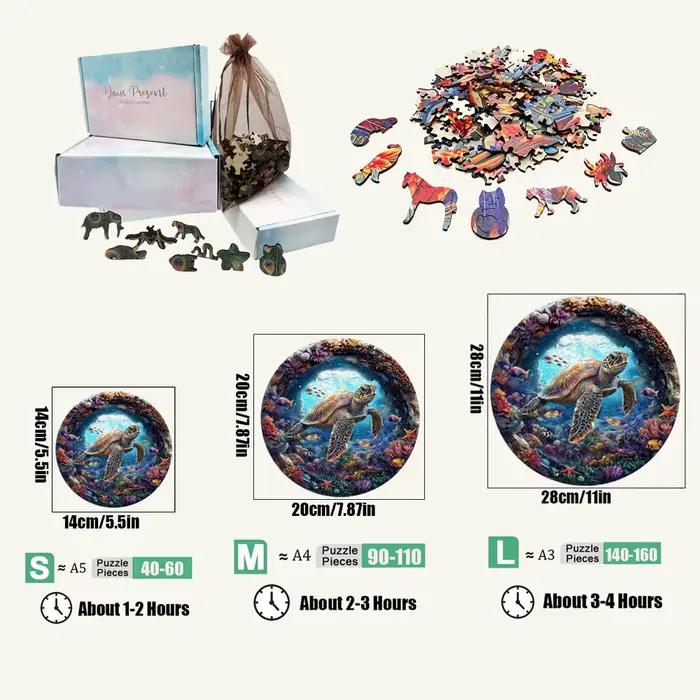 Puzzle circulaire unique en bois pour adultes et enfants
