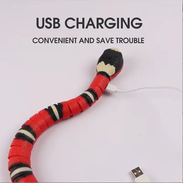 Jouets automatiques pour chats, jouets interactifs à détection intelligente, serpent, chargement USB, accessoires pour chats, jeu pour animaux de compagnie