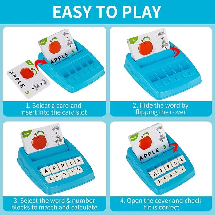 Jouets éducatifs jeux d'apprentissage pour enfants 2 en 1 lettre assortie orthographe numéro Cognition jeu de mathématiques précoces pour garçons filles cadeaux