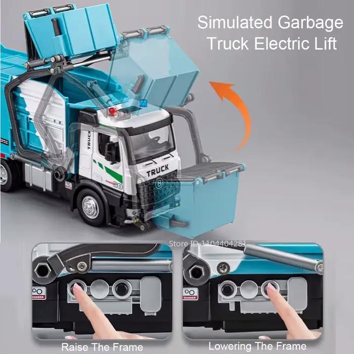 Camion à ordures électrique en alliage moulé sous pression pour enfants