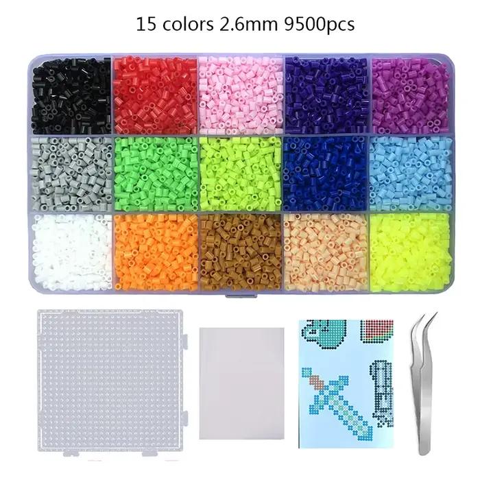 15 couleurs 5mm /2.6mm ensemble perles de fusion Pixel Art Puzzle Hama