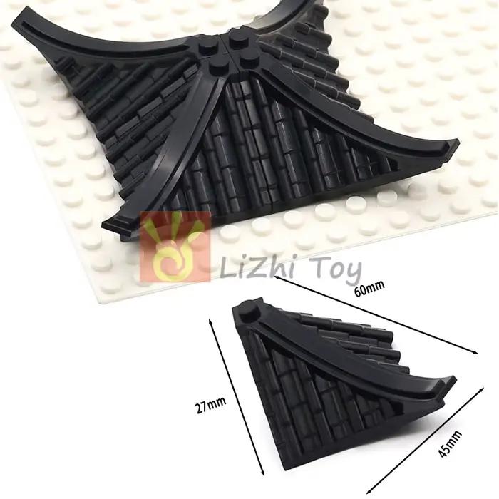 MOC maison toit avant-toit blocs de construction briques Style chinois ancien carrelage vitré jardin cour Architecture 70681W jouets