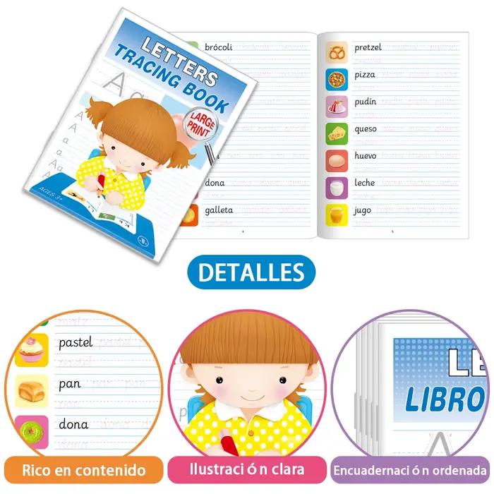 Cahier d'exercices d'écriture multi-géniques anglais. Convient pour la pratique de l'écriture manuscrite dans l'école maternelle et la maternelle.
