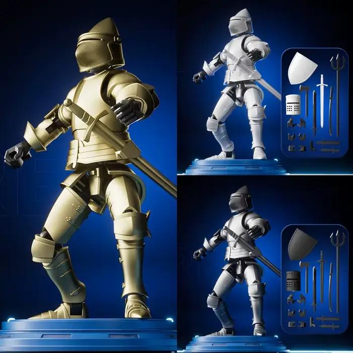 Jouet éducatif de figurine d'action de chevalier vs squelette pour enfants
