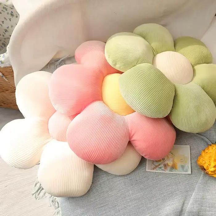 35CM Fleurs Colorées En Peluche Oreiller Plante Pétale Coussin