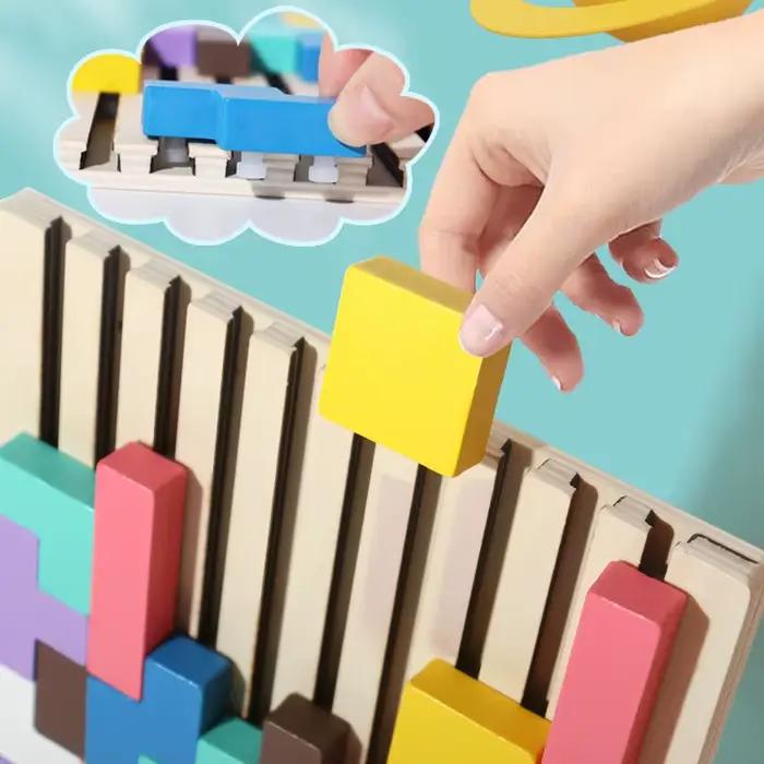 Puzzle 3D en bois, blocs de construction