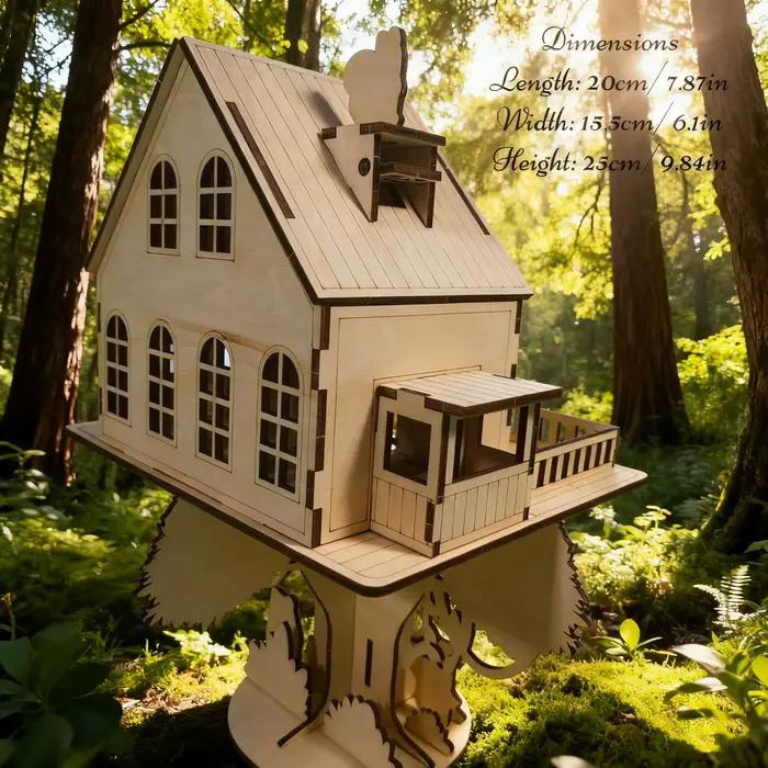 Modèle de puzzle de maison dans les arbres de la jungle en 3D