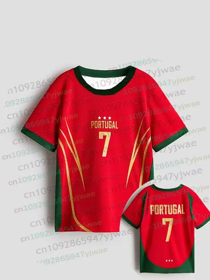 Maillot de football à drapeau portugais 2026, T-shirt respirant à manches courtes pour entraînement sportif en extérieur, pour fans de football, été, femmes et hommes, t-shirts de plage