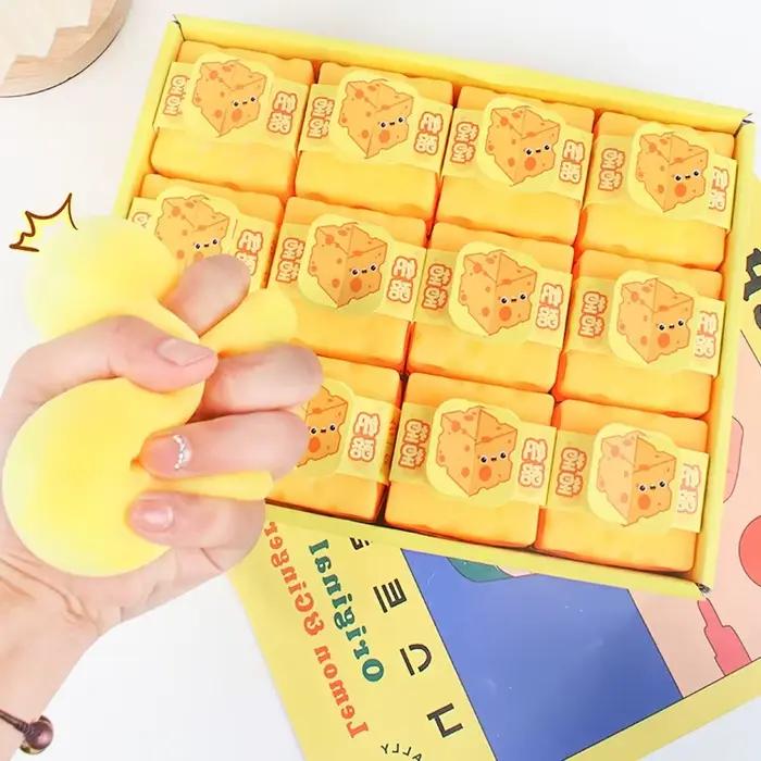 Squishy carré fromage presser jouets rebond lent pousser soulagement du Stress jouet sensoriel beurre doux
