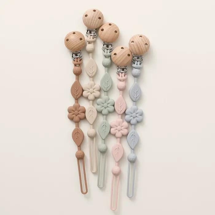 Porte-sucette réglable en silicone anti-perte pour bébé