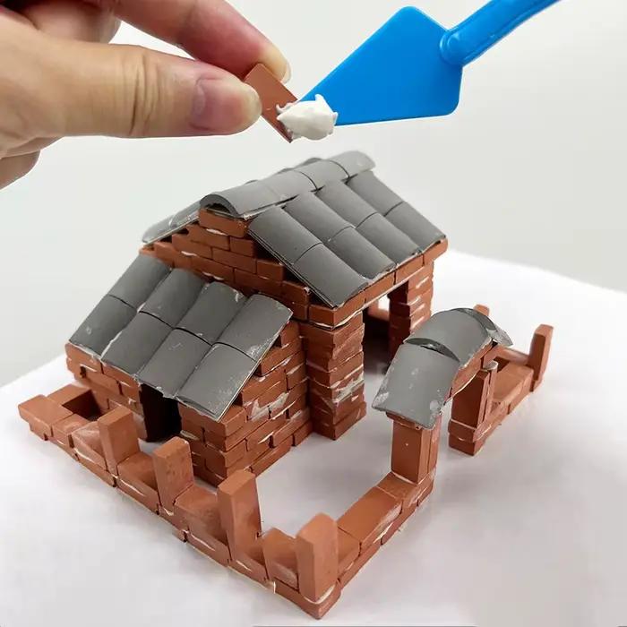 100 pièces Mini Simulation brique bricolage maison bâtiment matériaux muraux à la main ciment
