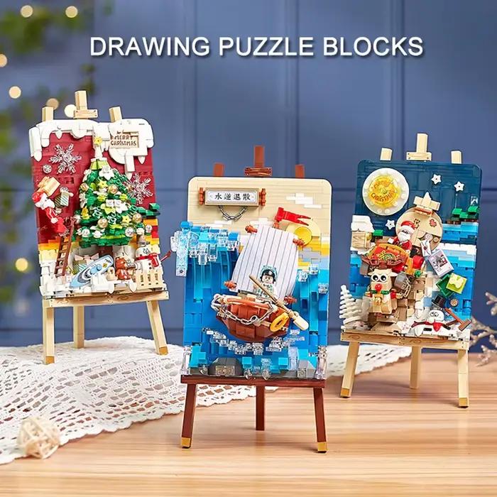 Décennie s de construction de puzzle de dessin d'arbre de Noël