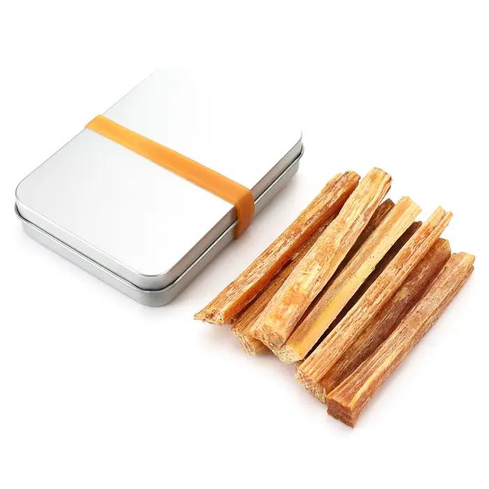 Kit de bâtons de bois de graisse avec boîte découpée à la main pour bricolage artisanat emballage de cadeaux décor Kit de survie