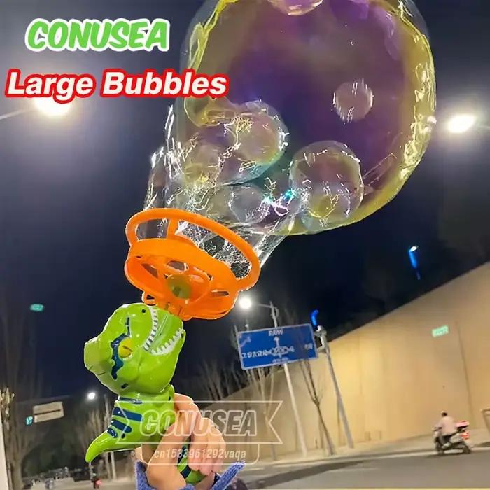 Pistolet à bulles électrique 2 en 1, grandes bulles, dinosaure, jouet pour enfants, jeux interactifs en plein air pour garçons et filles