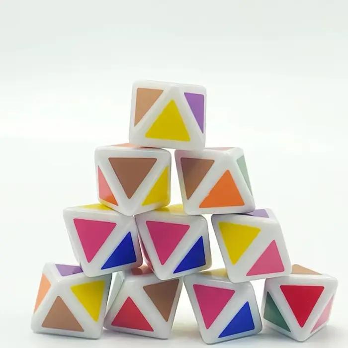 Jeu de Puzzle amusant, dés de couleur à 8 côtés, 10 pièces/ensemble