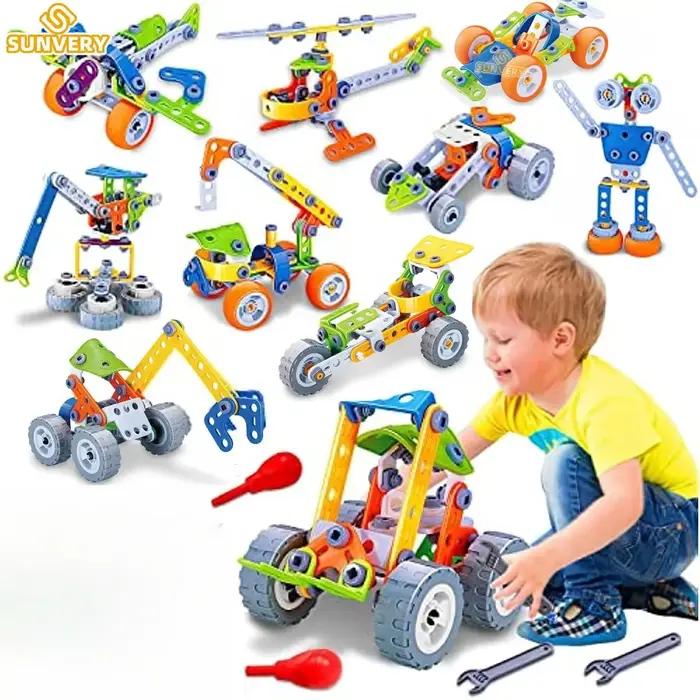 Ensemble de construction pour garçons de 4 ans et plus, cadeaux d'anniversaire, jouets STEM, ensemble de construction éducatif, jeux d'apprentissage créatifs, cadeau pour la fête des enfants