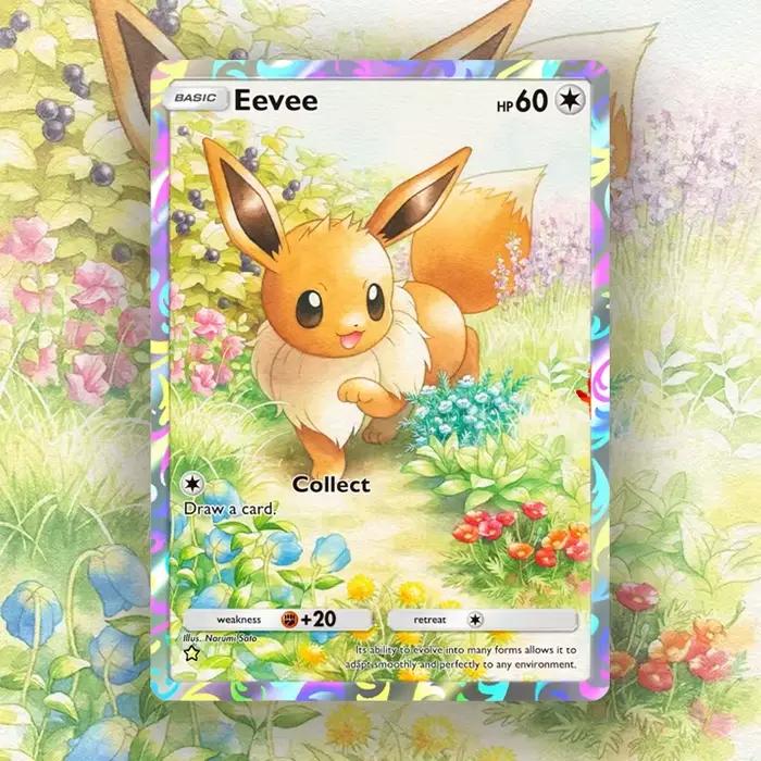 PKM Pocket TCG Growlithe Umbreon Sylveon Leafeon Flareon avec textures feuille d'art spéciale cartes de jeu de Collection Anime de haute qualité